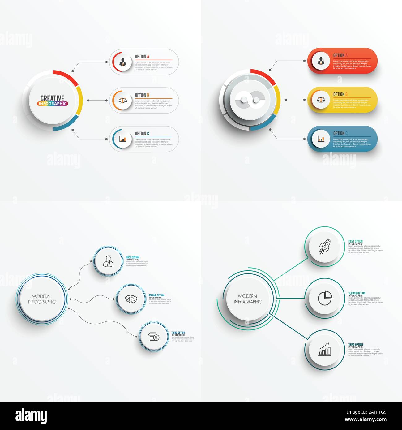 Stellen abstrakte Elemente der Grafik Infografik Vorlage mit Label, integrierte Kreisen. Business Konzept mit 3 Optionen. Für Inhalte, Schaltplan, Flussdiagramm. Stock Vektor
