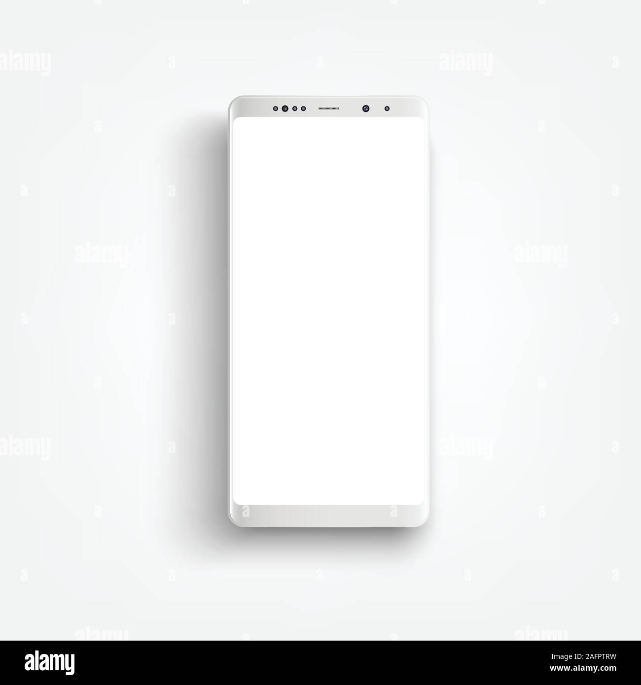Moderne realistische white Smartphone. Mit edge Seite Stil, 3D-Vektor Abbildung: Handy Smartphone. Stock Vektor