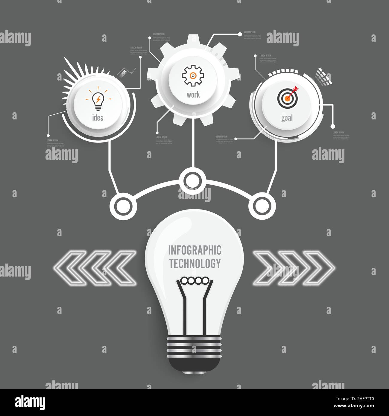 Vektor Infografik Technologie design Template, integrierte Kreisen. Business Konzept mit Optionen. Für Workflow verwendeten Layout, Schaltplan Stock Vektor