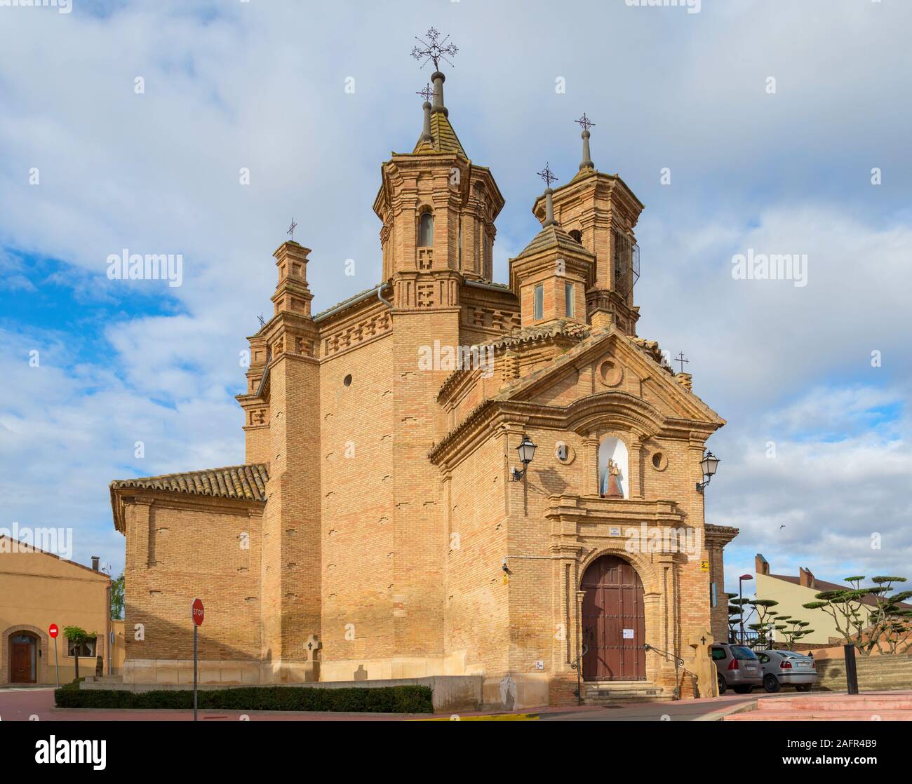 Die katholische Kirche Nuestra Sra de los Abades in der spanischen Stadt Milagro Stockfoto