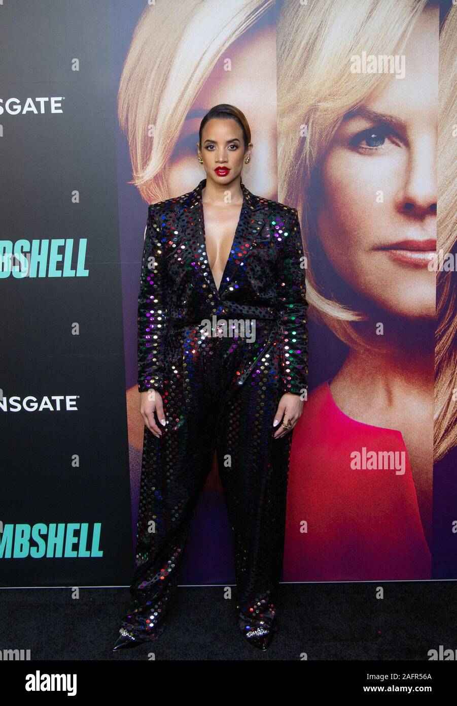 New York, Vereinigte Staaten. 16 Dez, 2019. Dasha Polanco kommt auf dem roten Teppich an der Special Screening von Bombshell bei Jazz im Lincoln Center Frederick S. Rose Hall am Montag, Dezember 16, 2019 in New York City. Foto von Serena Xu-Ning Carr/UPI Quelle: UPI/Alamy leben Nachrichten Stockfoto