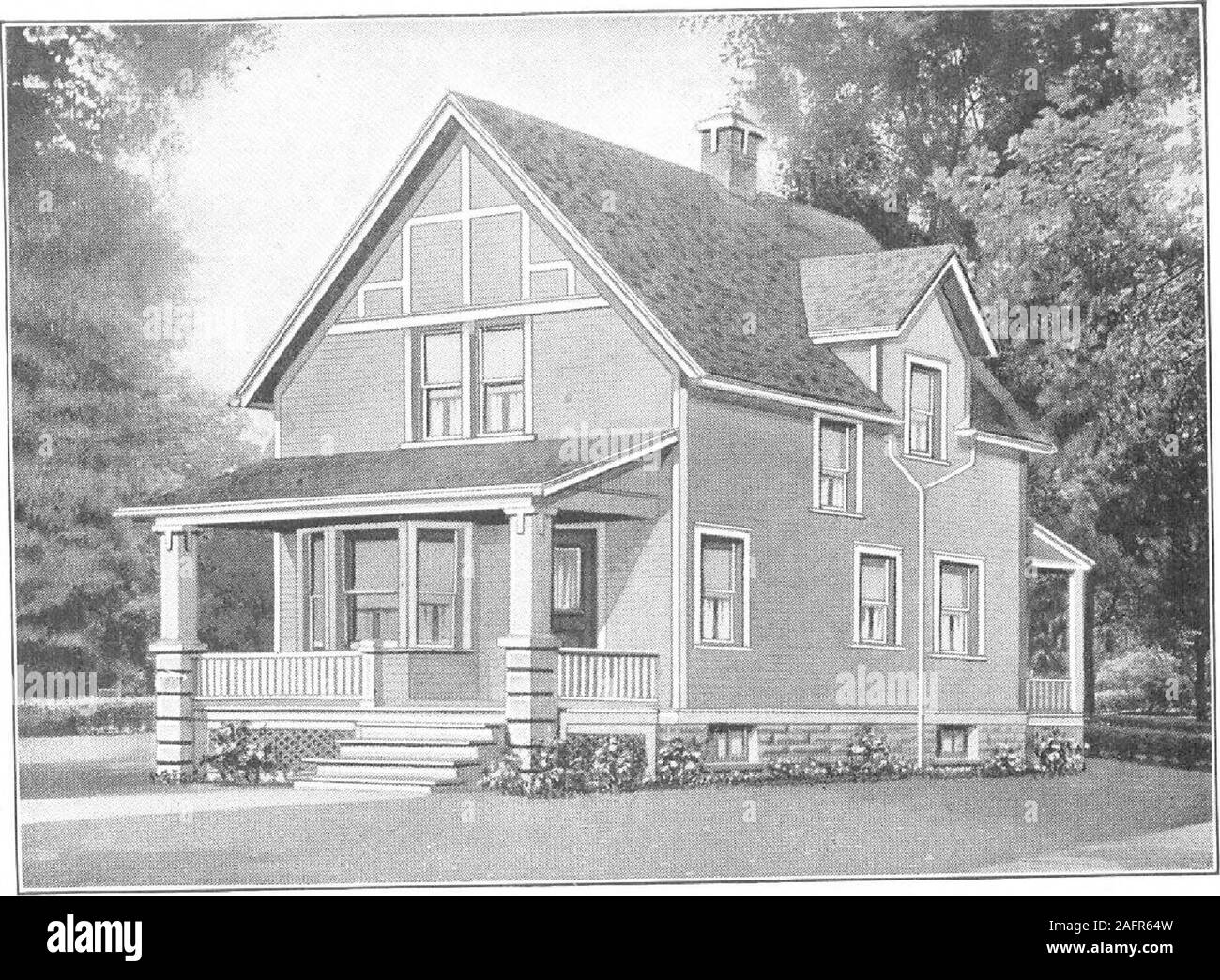 . Einen Plan Buch von Harris Wohnungen. Erste FL 00 E PLAN 3LC 0 MD FL 00 G-PLAN HARRIS BROTHERS COMPANY, 35th und Bügeleisen Straßen, CHICAGO, Illinois Seite 54. Harris Home Nr. L-1525 Größe, 20 ft x 25 ft. 6 in. 6 Zimmer einschließlich Buchten und Badewanne der kluge Mann baut für Komfort und Bequemlichkeit, aber nie losessight der Wirtschaft. Der Harris Weg baut zu bleiben und macht jedes dollarcount, nicht aber Qualität opfern oder sieht ein paar Cent zu sparen. Diese designwm Appell an die praktische, weitsichtige home Bewerber. Die Außenseite ist entworfen, um "hnw zum besten Vorteil ohne unnötige Ausgaben von Geld für nutzlose Orna Stockfoto