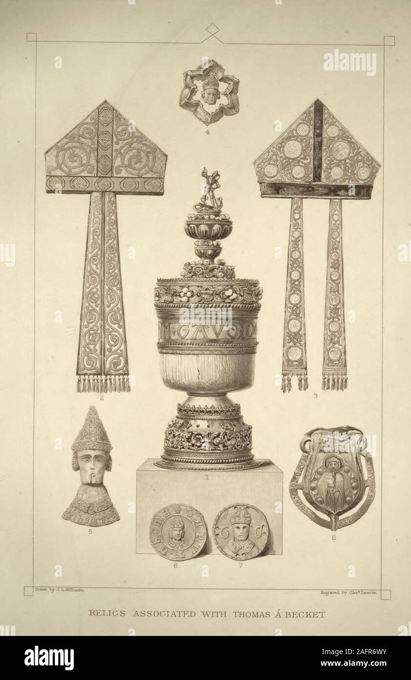 Reliquien, die mit Thomas A Becket verbunden Stockfoto