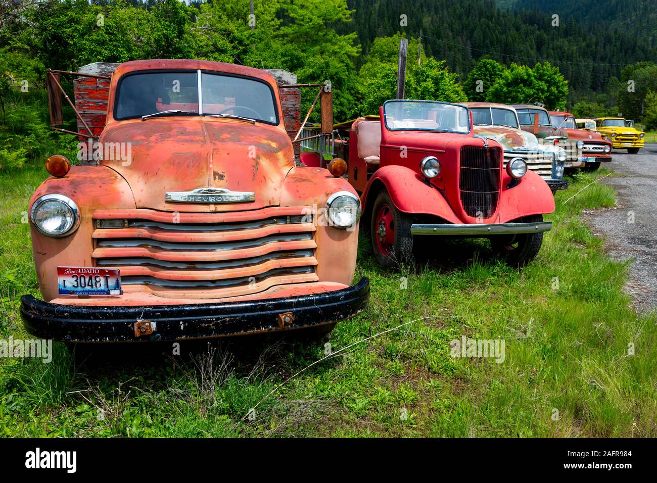 Mai 25, 2019, Idaho USA - Idaho Junk Trucks US12 Lolo Trail Stockfoto