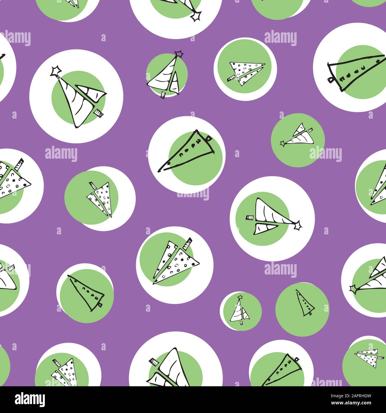 Bäume im Rampenlicht Doodles Stock Vektor