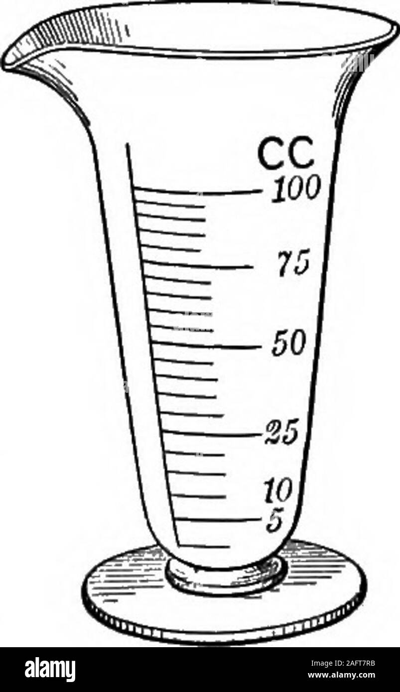 . Die Grundsätze der Physik. pro Fläche hada Temperatur von 10°C, was würde geschehen? 25. Ein Block Holz wiegt 550 Gramm; wenn eine bestimmte unregelmäßig geformten Hohlraum mit Quecksilber den Block wiegt 570 Gramm gefüllt ist. Whatis die Kapazität des Hohlraums? 26. In denen ist es einfacher für eine Person zu schweben, in Süßwasser oder Meerwasser? Warum? 27. Abb. 156 stellt einen Becher incubic Zentimeter graduierte. Nehmen wir an, dass wenn Wasser standsin der Absolvent an 50 cc, einen Kiesel Stein ist droppedinto der Wasser, und das Wasser steigt auf 75 cm³. a. Was ist die Lautstärke der Stein? 6. Wie muchless hat der Stein Weig Stockfoto