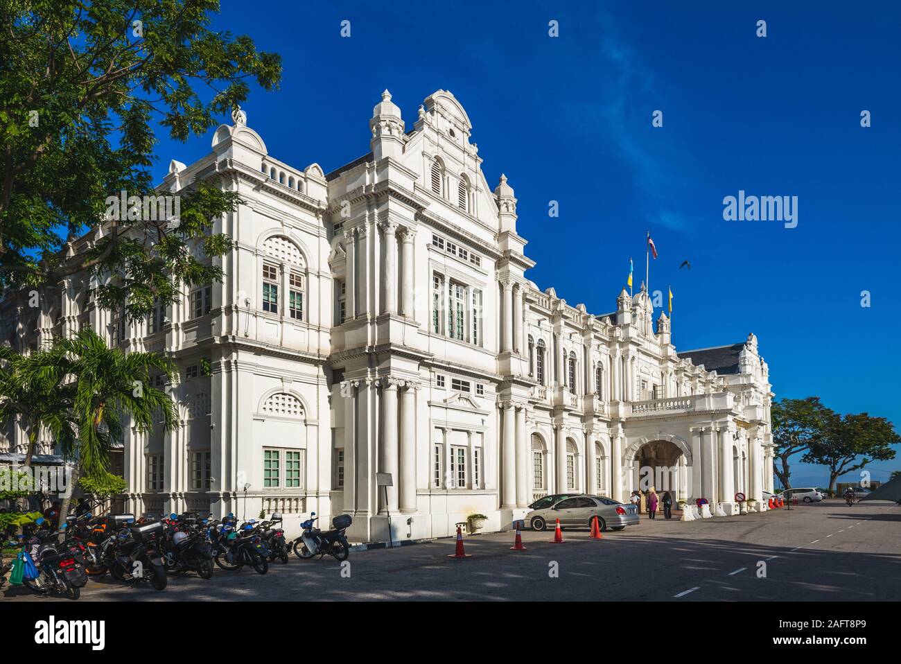 Fassade des Rathauses in Georgetown, Penang, Malaysia Stockfoto