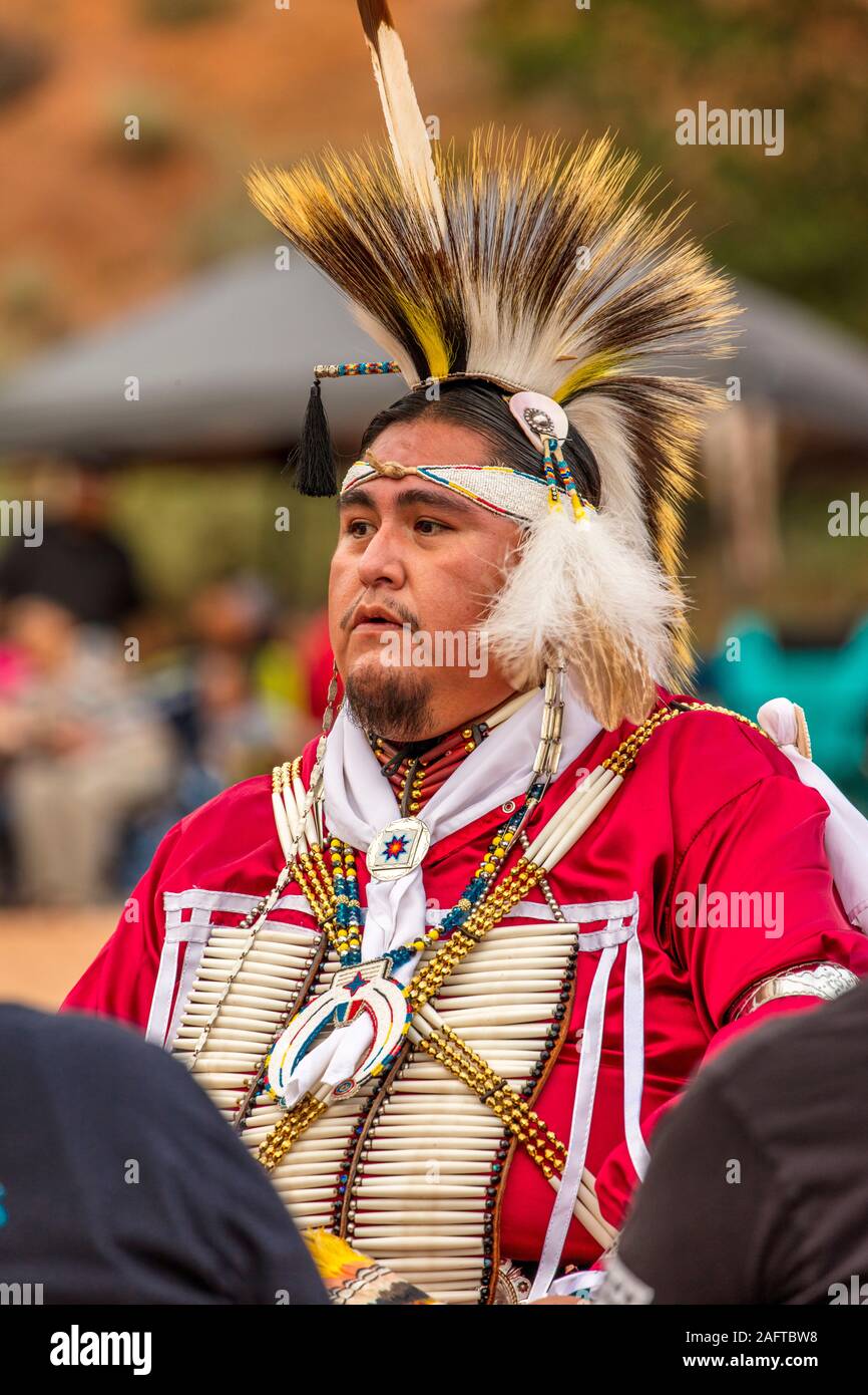 AUGUST 10, 2019 - Gallup, New Mexico, USA - Porträt der gebürtigen amerikanischen Mann an der 98th Gallup Inter-tribal Indian Ceremonial, New Mexico Stockfoto