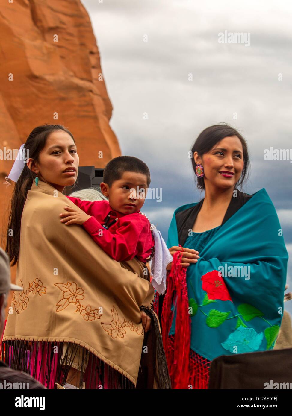 AUGUST 10 & 11, 2019 - Gallup, New Mexico, USA - Porträt der gebürtigen amerikanischen Frau an der 98th Gallup Inter-tribal Indian Ceremonial, New Mexico Stockfoto