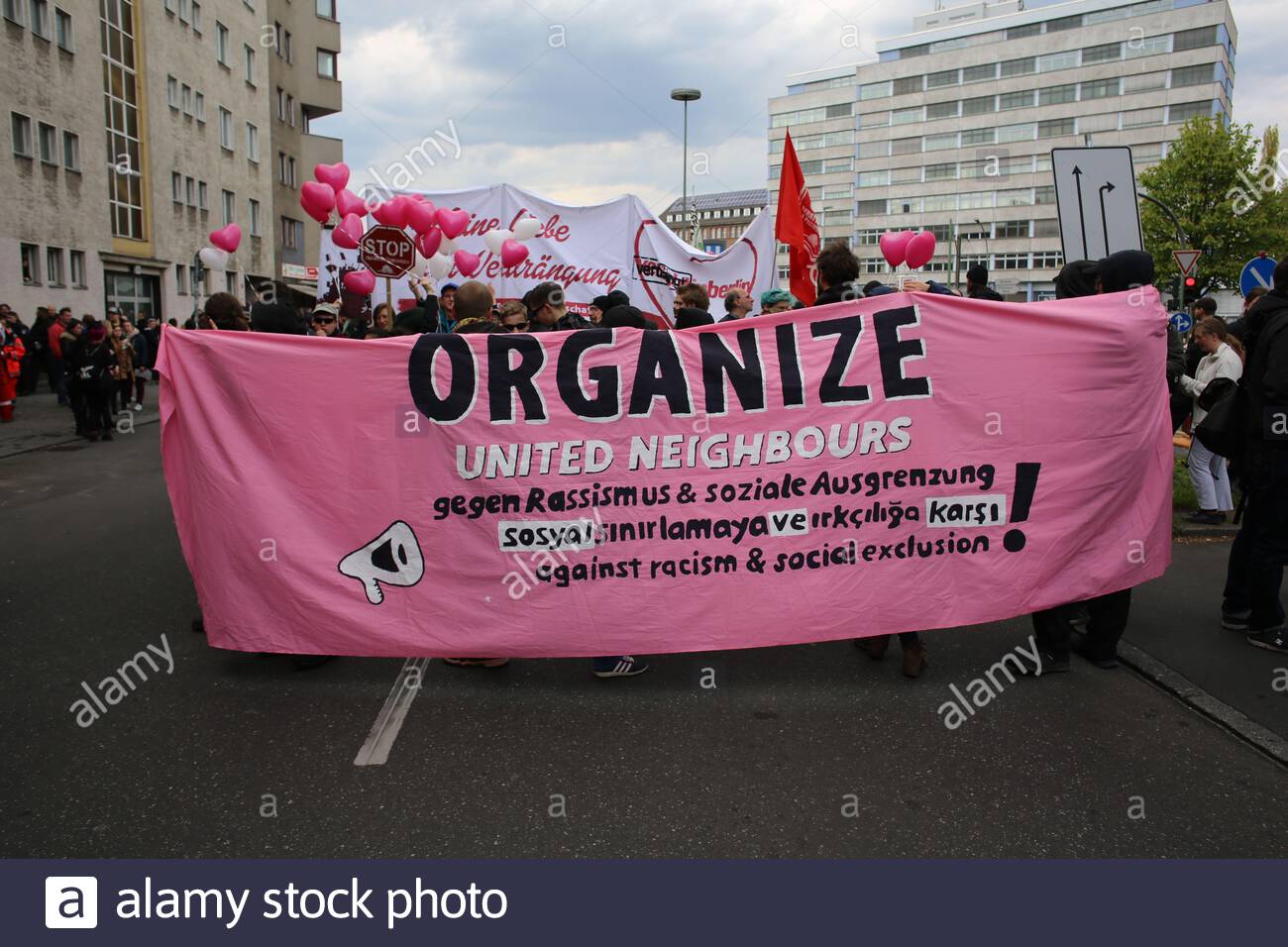 Mai Tag Proteste von linken Gruppen in Berlin Stockfoto