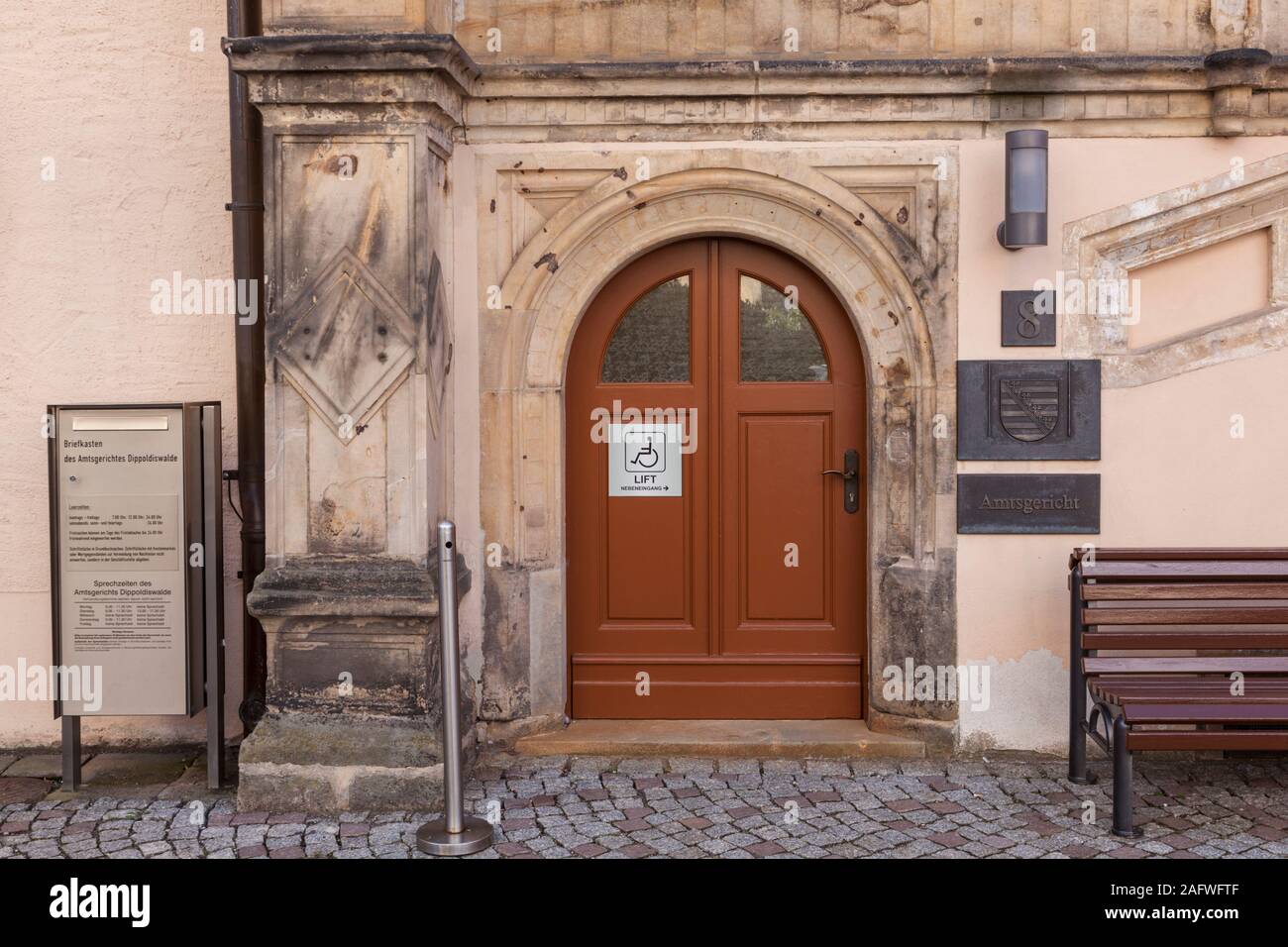Dippoldiswalde Schloss mit Amtsgericht Stockfoto