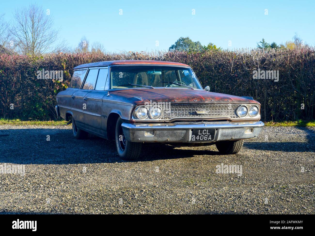 1963 Ford Galaxy Country Sedan Kombi, Patina oder Ratte Look '60s American Car mit einem 6/3 Liter V8 Stockfoto