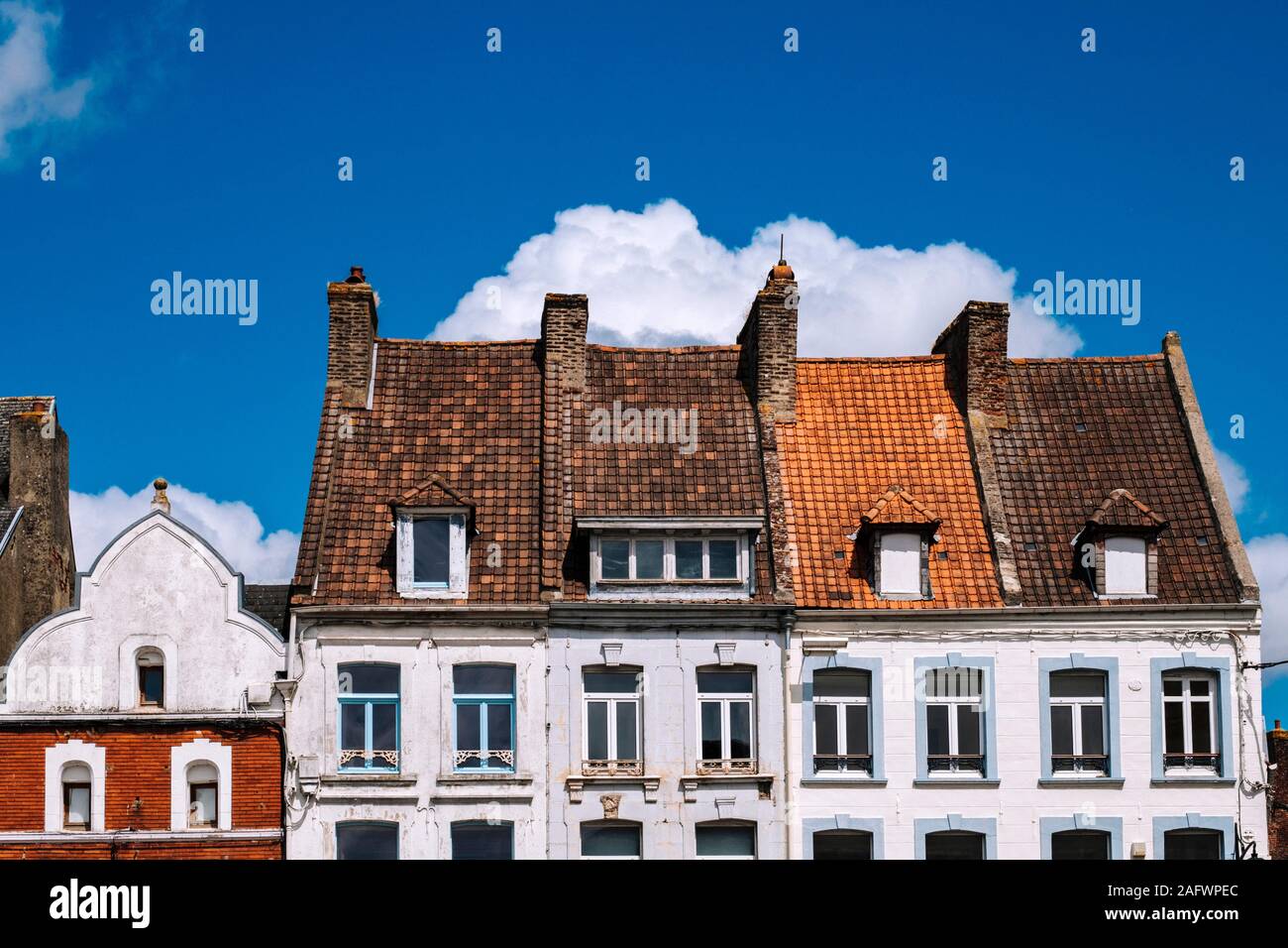 Stadthäuser in Nordfrankreich Stockfoto