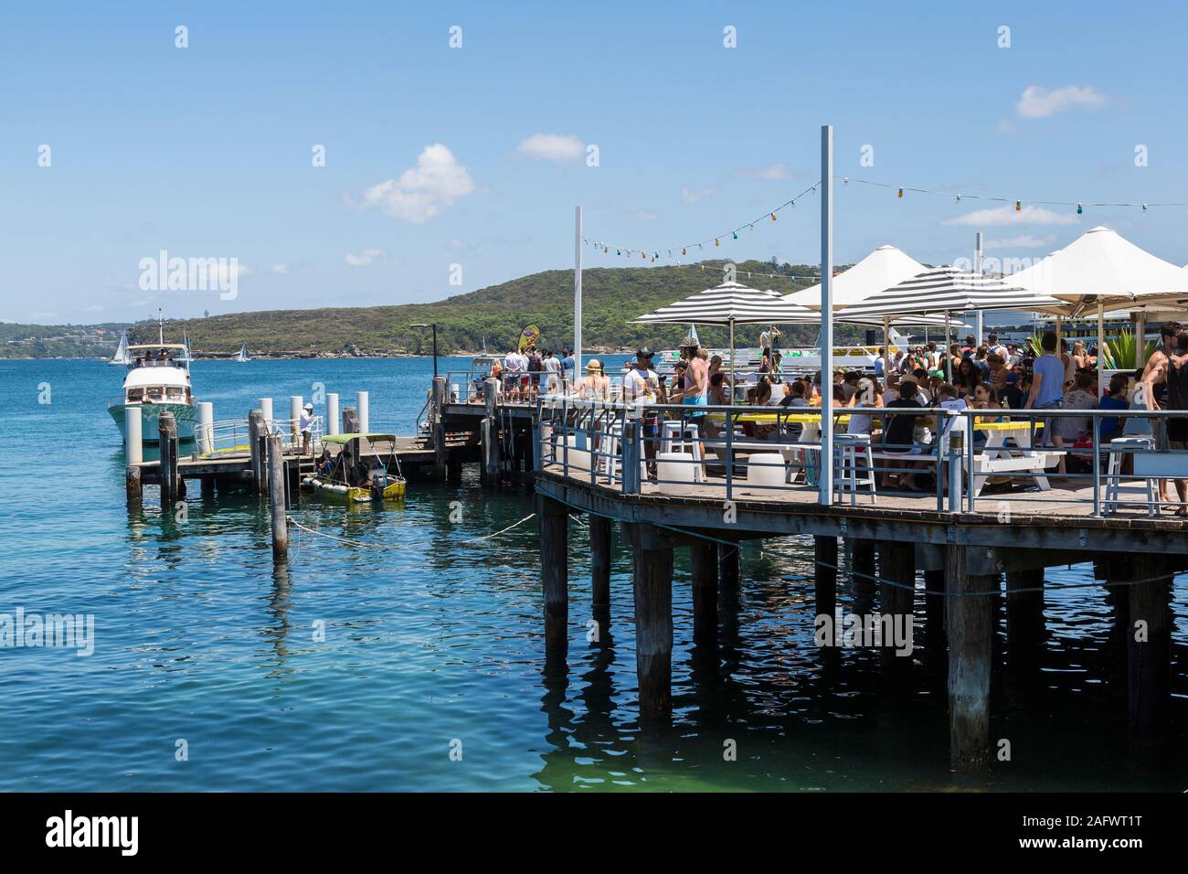 Cafe, Bars, Manly Harbour, Sydney, Australien Stockfoto
