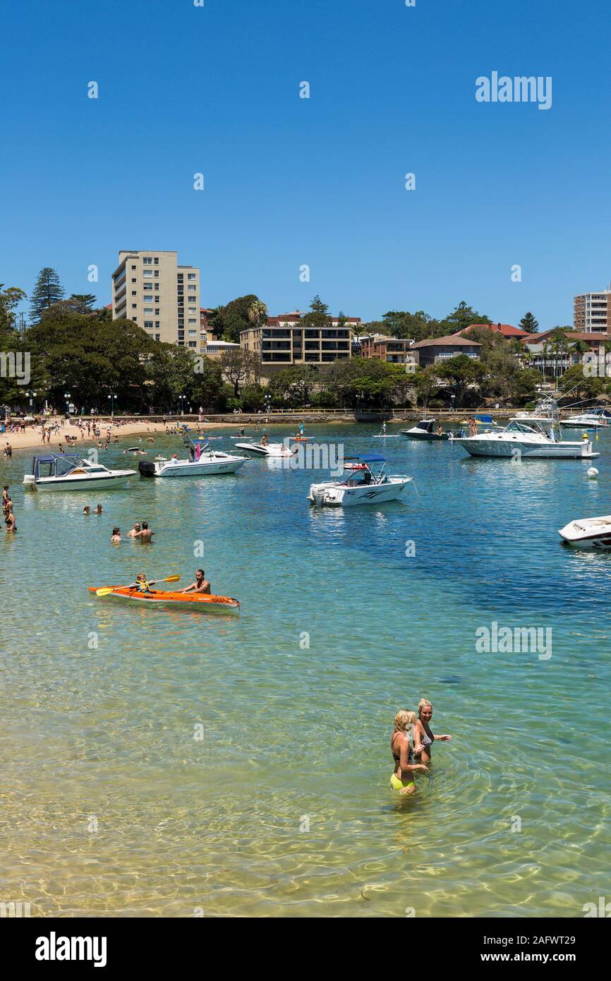 Die Leute an der Cove, Manly Beach, Sydney, Australien Stockfoto