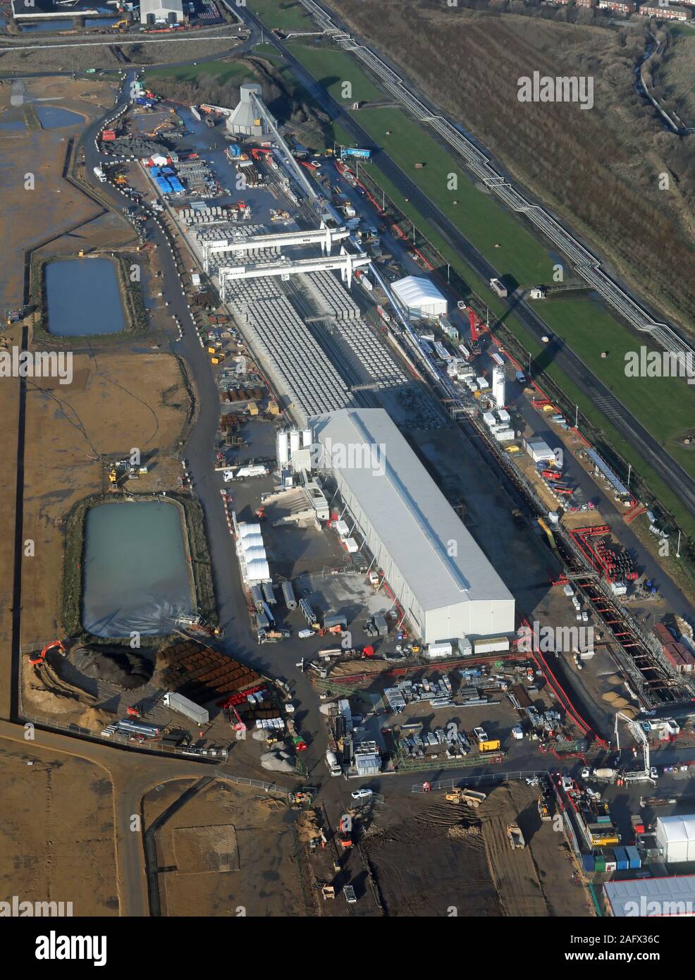 Luftaufnahme des Kali- Portal Fabrik in Teesside in der Nähe von Redcar (Dezember 2019) Stockfoto