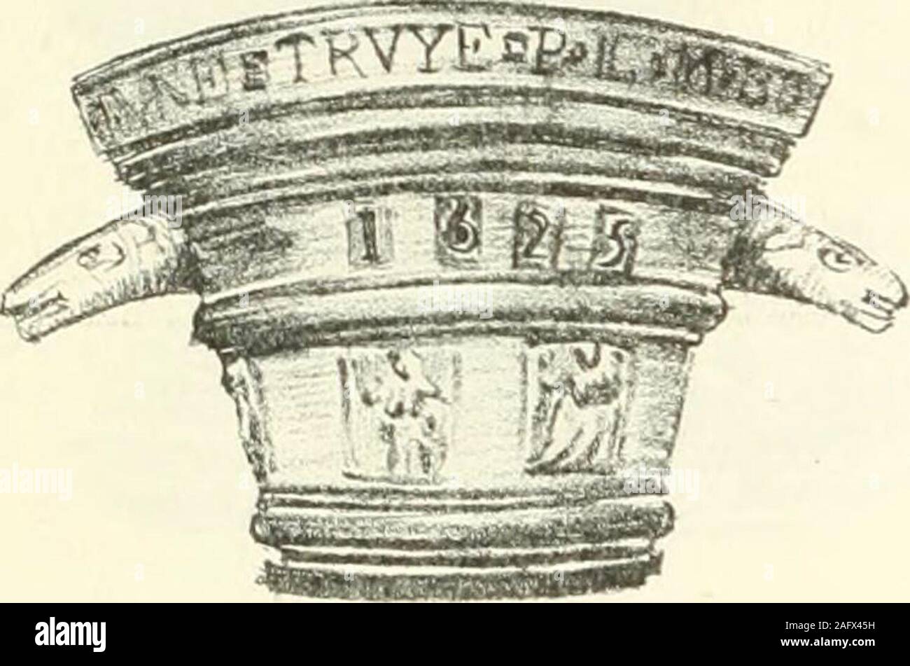 . Die pharmazeutische Ära. Abb. 2.- Die 100 Kilo. der Mörtel mit Renaissance Ornamente, eingeschrieben SOLIDEA GLORIA, 1632; es hat verzierte loop Griffe anda T-behandelt Pistill. Ein weiteres in Bronze Ixars der Sam* Pionen deviee. M. Hendier wies auf die hohen und schmalen shapewhich usnally unterscheidet die alte Deutsche Mörser ina-, nieueled Muster, und auch in einem anderen bearingthe nicht uncomnion Motto, Amor Vincit Omnia, 1701. Die untere, breitere Form von französischen Politikern favorisiert, auf der anderen Seite, im Bild beobachtet werden. 3, sowie inothers Lager Inschriften Urbain Hiidault, SergentRoyal, 1 (! 8 (), bin Stockfoto