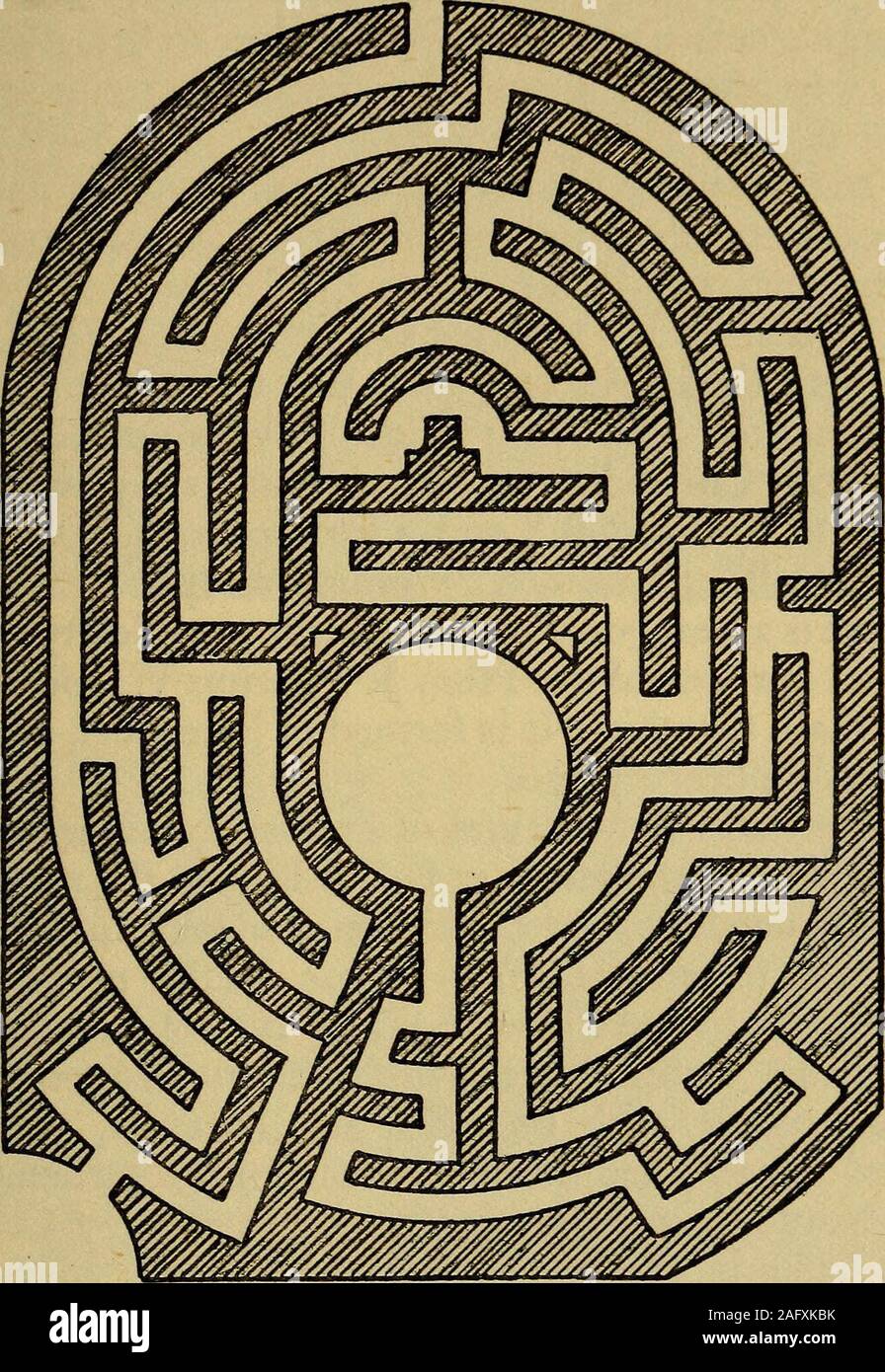 . Irrgärten und Labyrinthe; ein allgemeines Konto ihrer Geschichte und Entwicklungen. g auf den kreisförmigen Ziel. Die mazeultimately ging zu ruinieren und seine Seite hat lange builtupon wurde. Das Labyrinth in der schönen kleinen Gärten bei SaffronWalden die Fast acentury vor der Öffentlichkeit vorgestellt wurden von Herrn L. Fry, M.P., und bekannt sind asBridge End Gardens, ist noch in sehr gutem Zustand, obwohl Leiden in Orte aus der unerlaubten Shortcuts madeby ungeduldigen Besucher. Es ist lokal ein replicaof geglaubt, dass in Hampton Court, sondern von sehr unterschiedlichen planand ist in der Tat viel mehr erarbeiten. Unsere photog Stockfoto