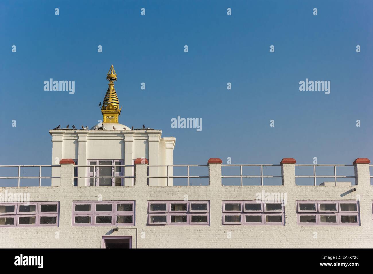 Dach der Mayadevi Tempel in Lumbini, Nepal, Geburtsort des Buddha Stockfoto