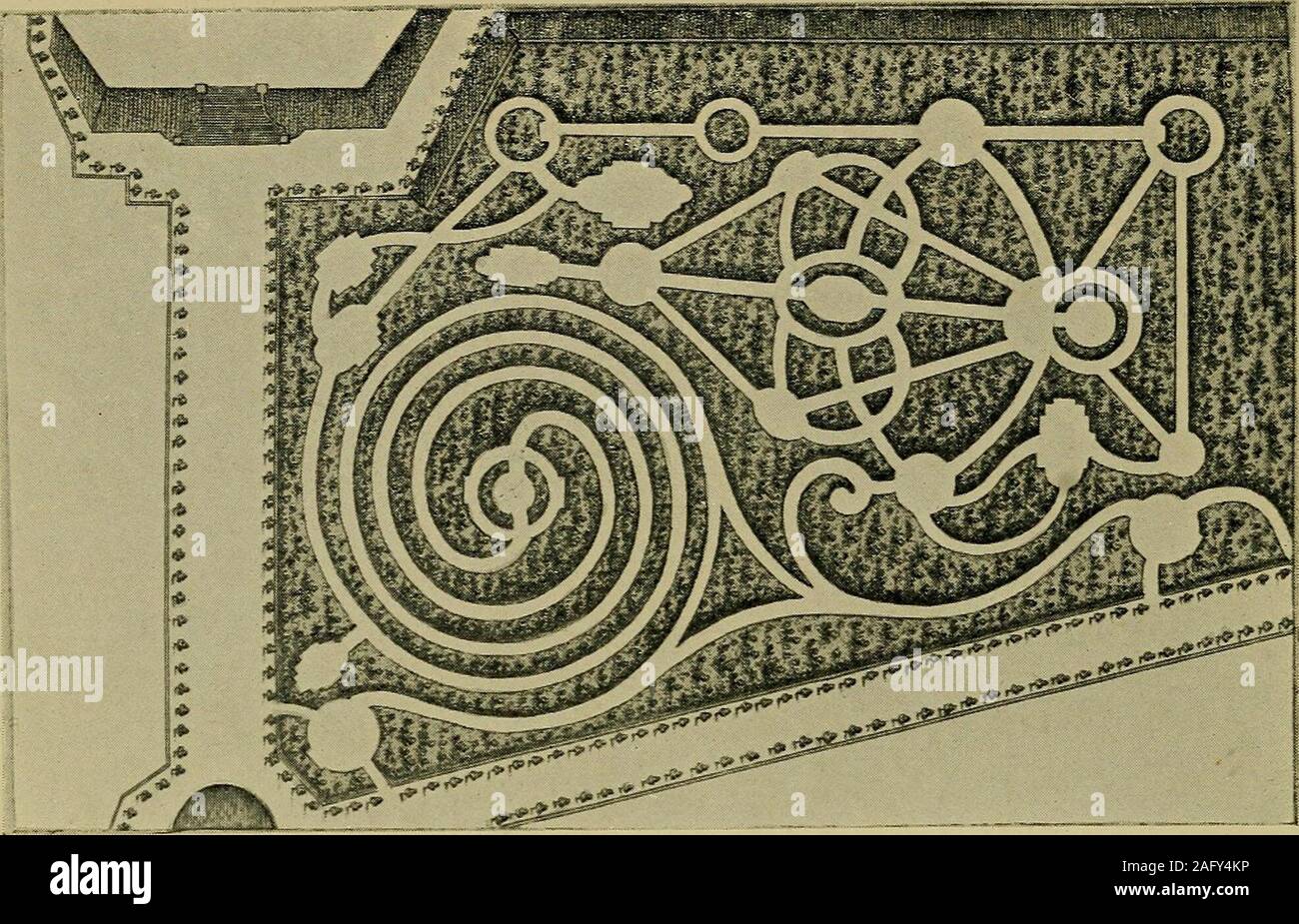 . Irrgärten und Labyrinthe; ein allgemeines Konto ihrer Geschichte und Entwicklungen. Abb. 91.- Labyrinth von Versailles. Fabel Gruppe: Die Schlange und das Stachelschwein. (Perrault.) Ich 20. Abb. 93. Labyrinth in Choisy-le-Roi. (Anonymus) j * &Lt;6! * * I*r"? Stockfoto