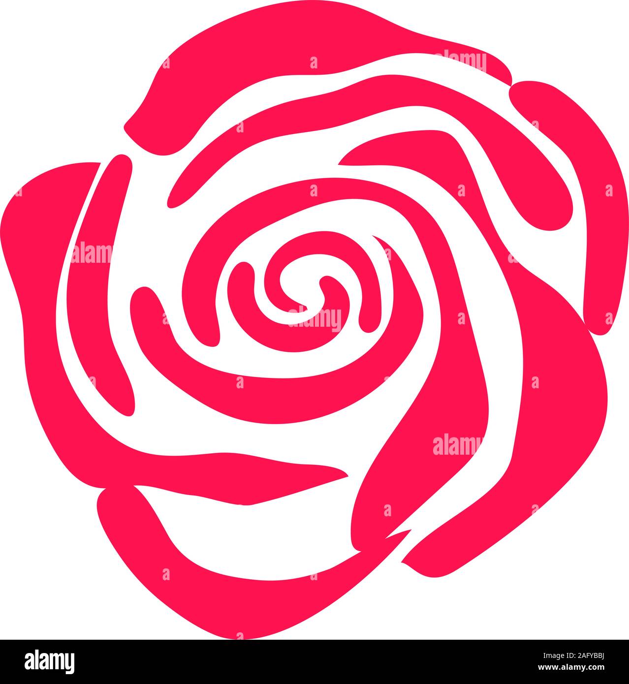 Vektor Silhouette von Rose Blume isoliert auf einem weißen Stock Vektor