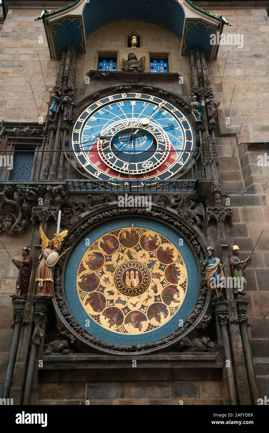 Die Astronomische Uhr in Prag oder Prager Orloj Prag Tschechische Republik Europa Stockfoto