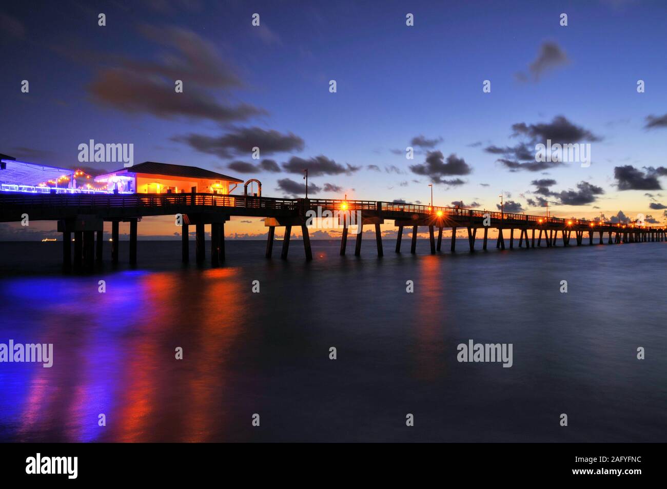 Die Dania Beach Florida Pier Stockfoto