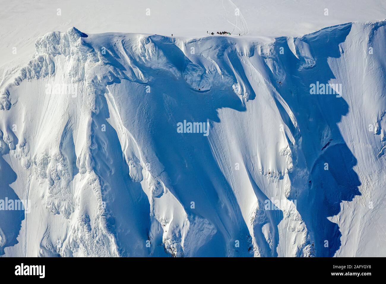 Titel und Wissenschaftler Mt Hasteinar Klippen Hofsjokull Gletscher Island Stockfoto