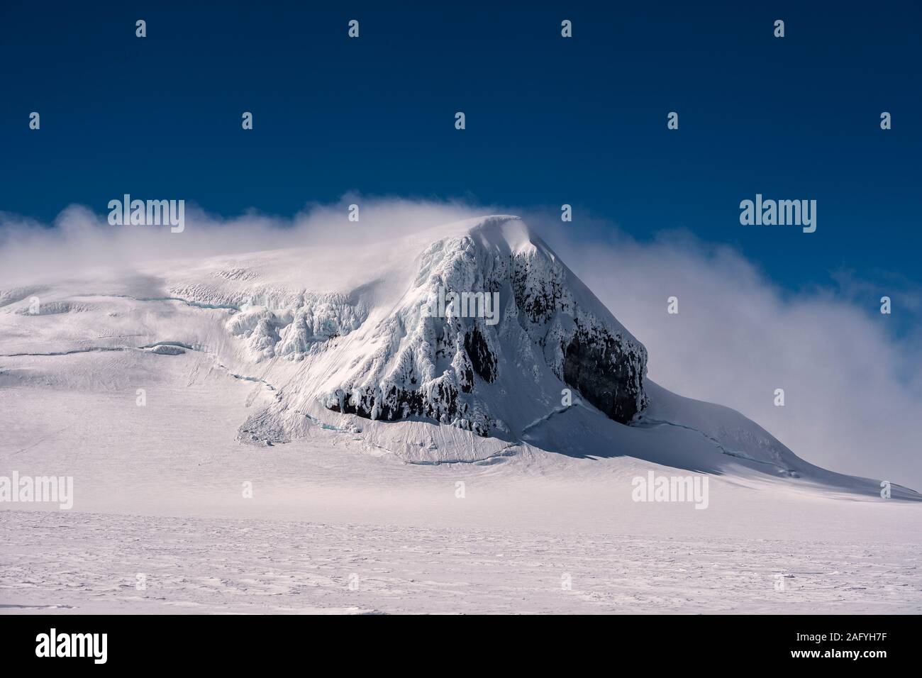 Peak, Hvannadalshnukur Vatnajökull Eiskappe, Island Stockfoto
