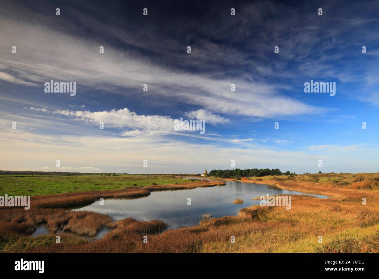Die Lagune von Thornham an der Nordnorfolk Küste. Stockfoto Die Lagune von Thornham an der Nordnorfolk Küste. Stockfoto