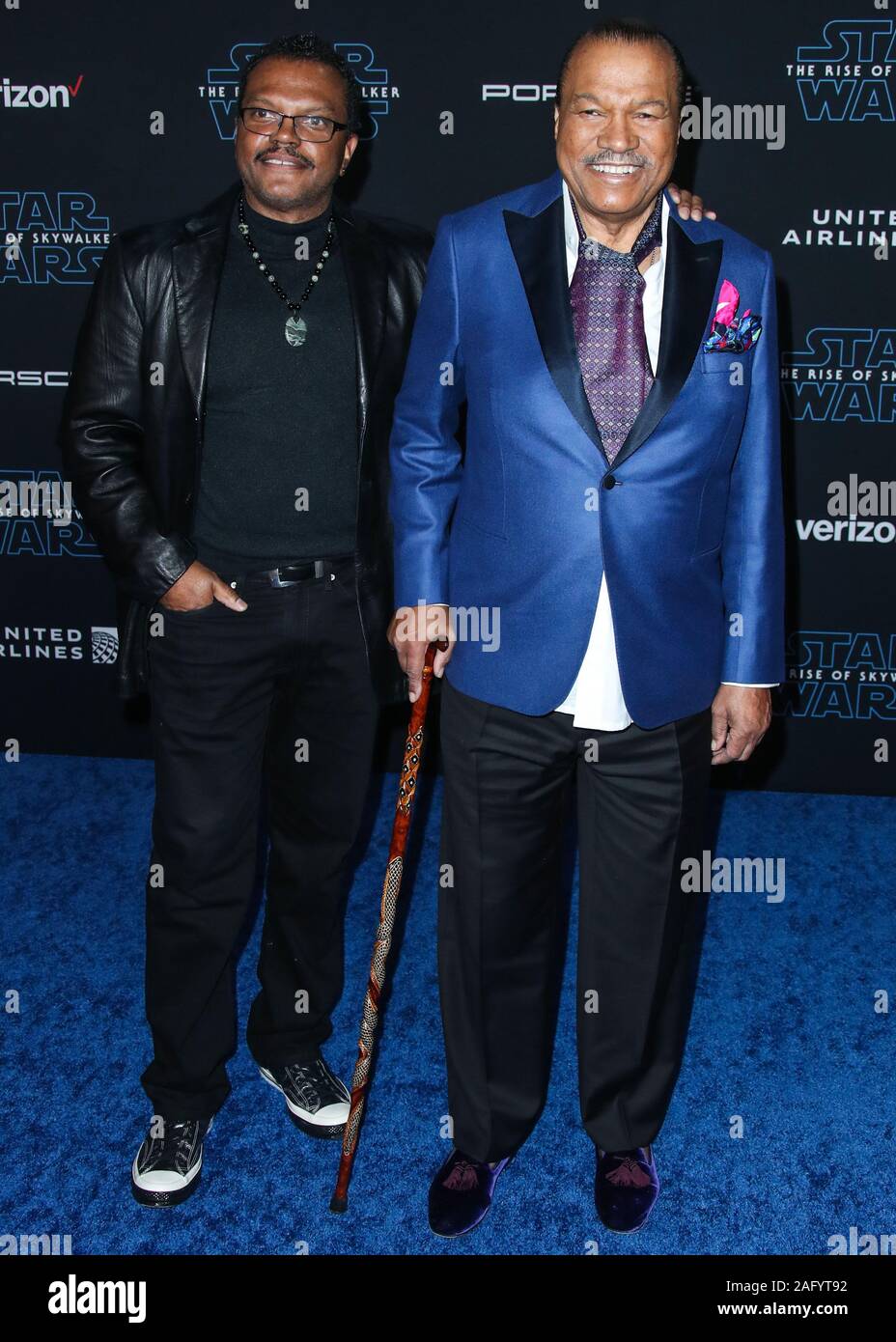 HOLLYWOOD, LOS ANGELES, Kalifornien, USA - Dezember 16: Corey Williams und Billy Dee Williams bei der Weltpremiere von Disney's 'Star Wars ankommen: Der Aufstieg von Skywalker' am El Capitan Theatre am 16 Dezember, 2019 in Hollywood, Los Angeles, Kalifornien, USA. (Foto von Xavier Collin/Image Press Agency) Stockfoto