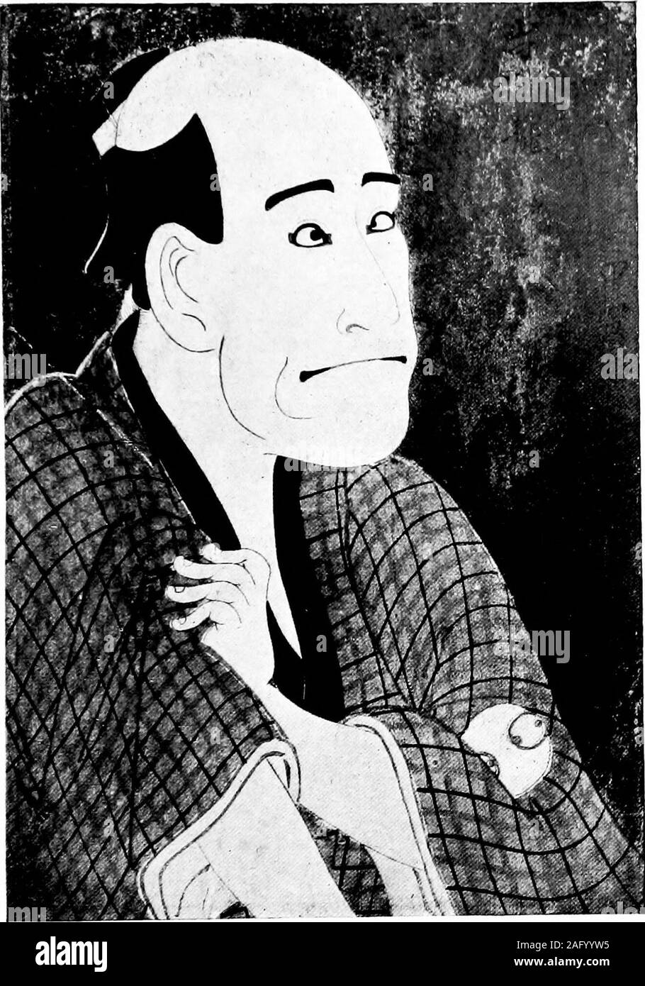 . Chats auf japanische Drucke. TOSHIUSAISHARAKU.. SHARAKU - der Schauspieler ARASHI RYUZO IN DIE ROLLE EINES DER THEFORTY - SIEBEN RONIN. SUver Hintergrund. Größe 14 x Lo. Unterzeichnet Tj: hittsai Shakaru ga. Spauldirg Sammlung. Platte 42. 301 vierter Zeitraum: Die DEKADENZ 303 edle Zeichnung sicherlich seinen Stil beeinflusst. Von Shunsho Theinfluence auf seine Farbgestaltung isfairly offensichtlich; aber wir wissen nicht, ob diese wasdue auf persönlichen Kontakt, oder nur an Vertrautheit withShunshos arbeiten. Die unbestreitbare Tatsache aboutSharaku ist, dass er ursprünglich Kein-Performer in der Truppe von den Daimyo von Awa. Die Japaneseautho Stockfoto