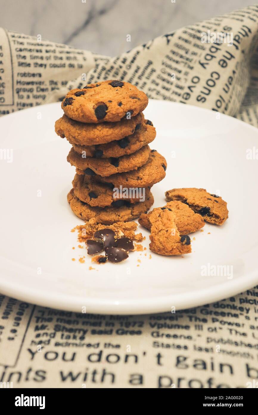 Chocochip Cookie, einfaches Essen Fotografie, frei für redaktionelle Stockfoto