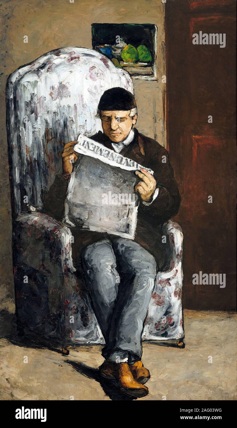 Paul Cézanne (Französisch, 1839-1906), Vater des Künstlers, Lesen "L'Événement", 1866, Öl auf Leinwand, Sammlung von Herrn und Frau Paul Mellon 1970.5.1 Stockfoto