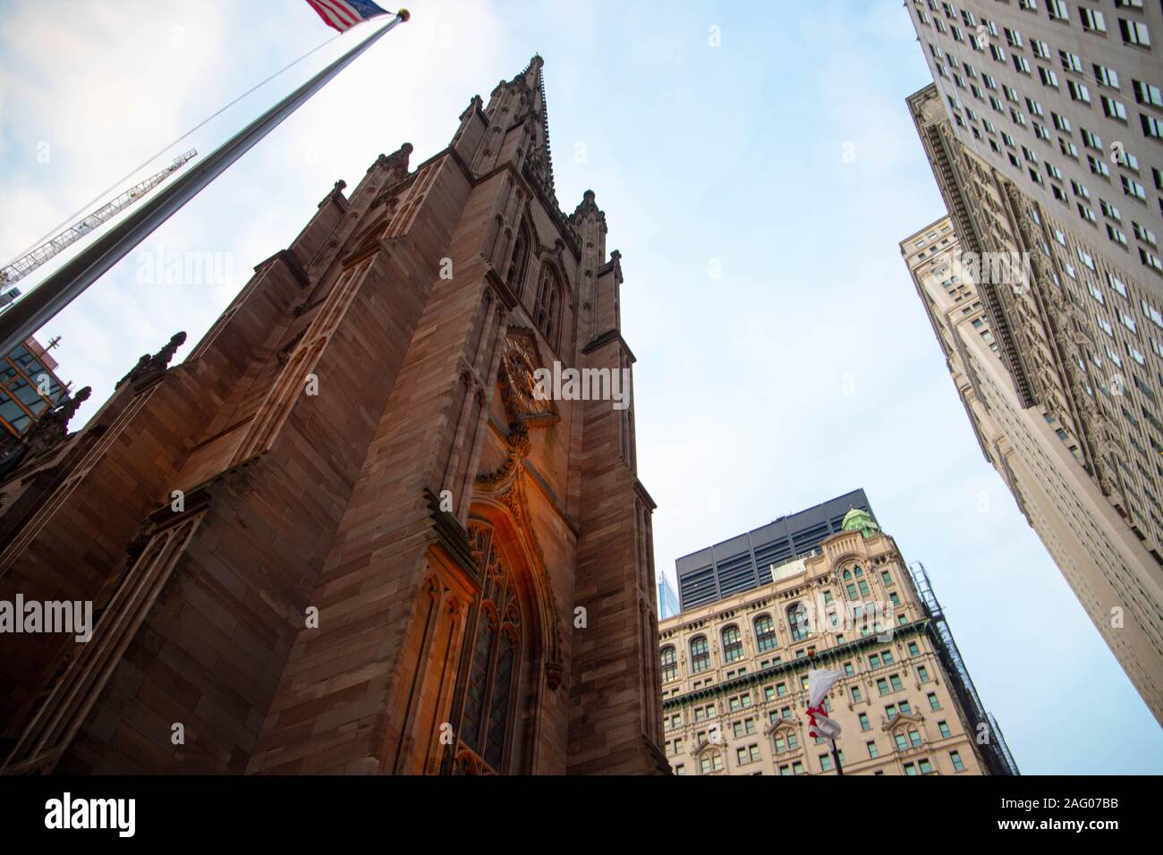 Die Trinity Church in New York, USA. Die älteste Kirche in der Stadt. November, 2018. Stockfoto