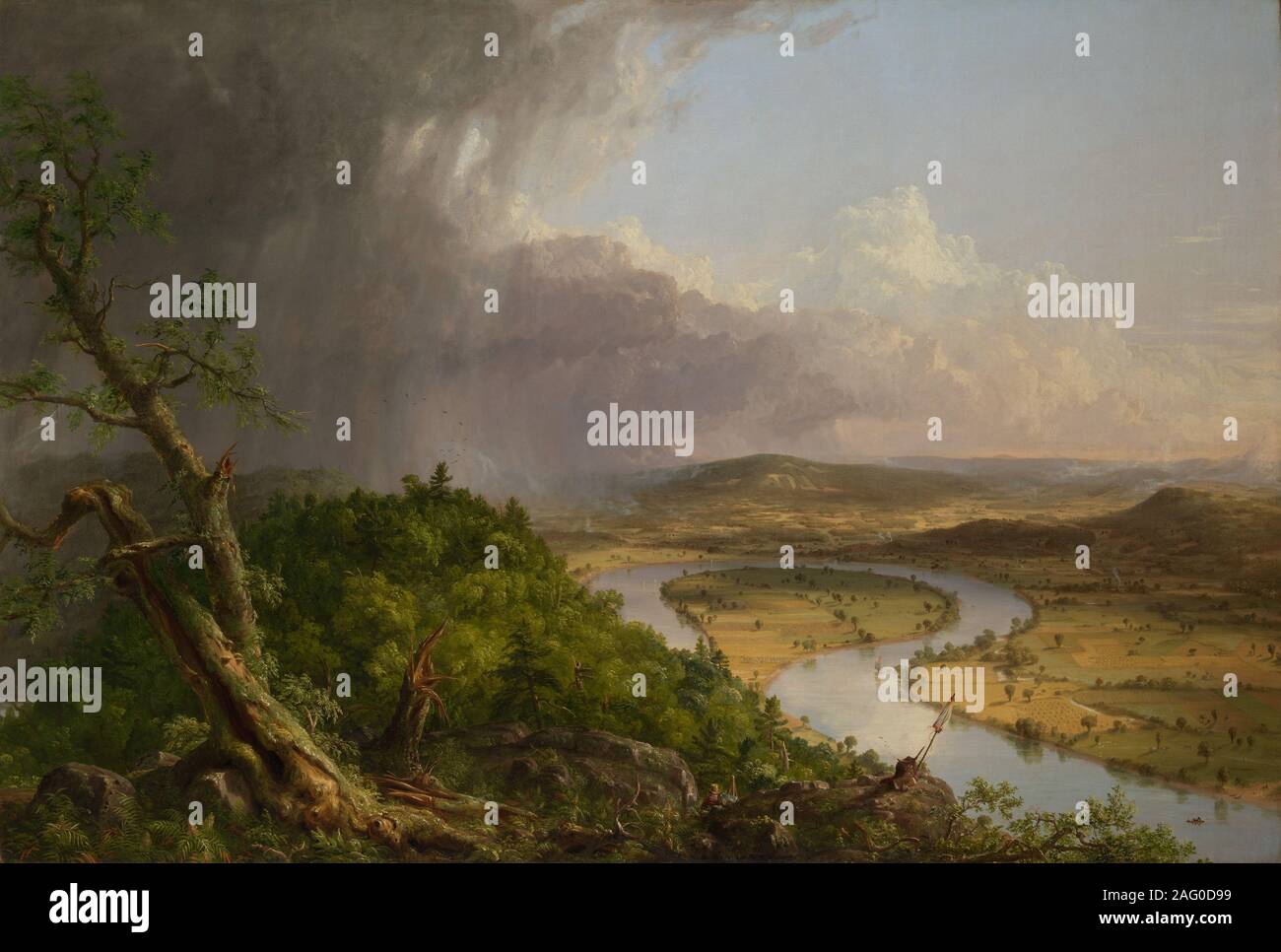 Blick vom Mount Holyoke, Northampton, Massachusetts, nach einem Gewitter - Die Oxbow, 1836. Stockfoto