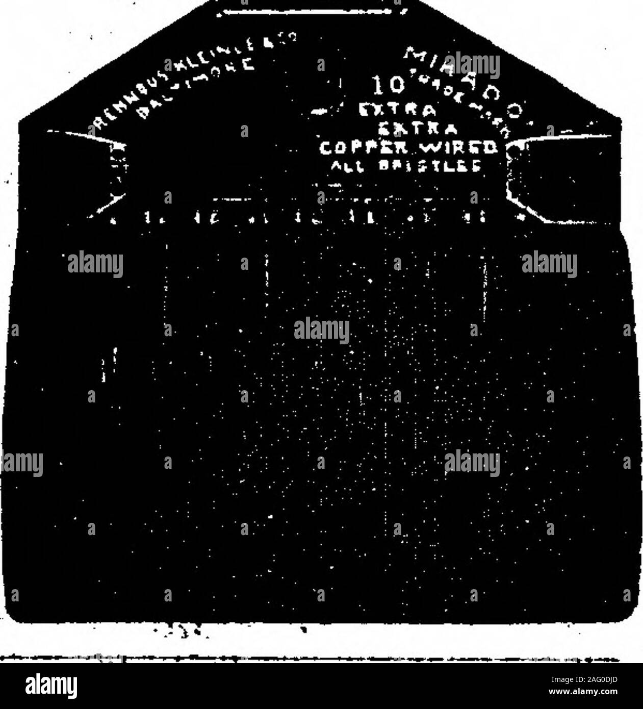 . Billboard (Jan-Jun 1899). Von uns Ed für den Zweck, und vor allem - unter einer Formel nur um uns bekannt. Wir garantieren, dass unsere CHINA BORSTEN elastischer sind Reparaturbedarf haltbarer als jede andere; und somit unsere MIKADO Bürste ANDDO willwear länger arbeiten besser als jede andere Bürste madeALL UNSERE MIKADOS gewährleistet sind. Sie sind Kupfer verdrahtet, mit heavy metal Kantenschoner und sind große paste Halter. Verwendungdes Barnutn, Forepaugh und anderen führenden zeigt, und hoch Recom - von Herrn R.C.Campbell, Chicago geflickt. Der Preis senden und eine Probe erhalten, j5r.".-. - Alle S>Zoll breit. ... Nr. 10, 3-0 Stockfoto