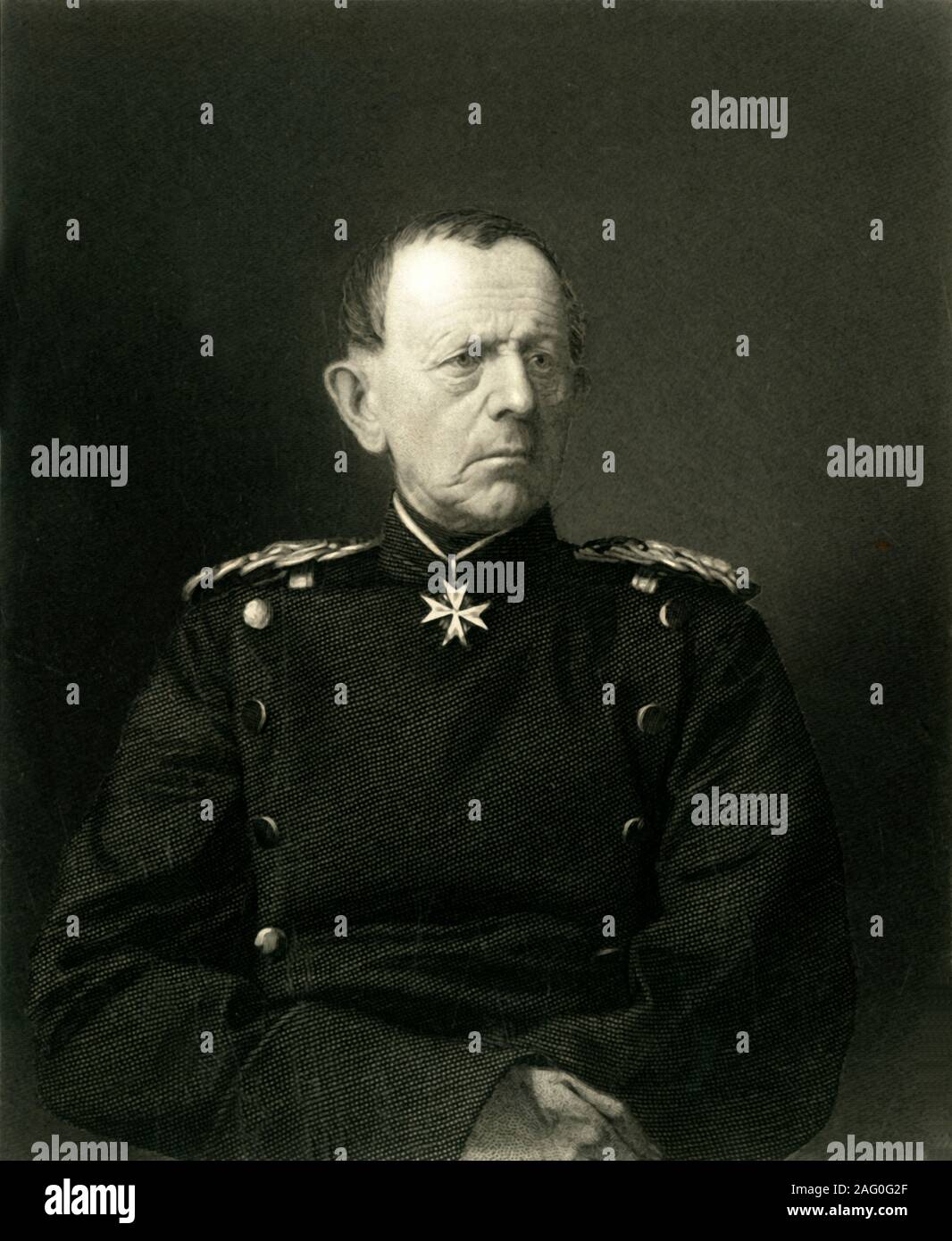 'General von Moltke', c 1872. Porträt des deutschen Feldmarschall Helmuth von Moltke (1800-1891). Der Stabschef der preußischen Armee seit 30 Jahren ist er als Schöpfer einer neuen, mehr moderne Methode der Regie die Armeen im Einsatz angesehen. Von "Der deutsch-französische Krieg: seine Ursachen, Ereignisse und Folgen", Band I, vom Kapitän H M Hozier. [William Mackenzie, London, 1872] Stockfoto