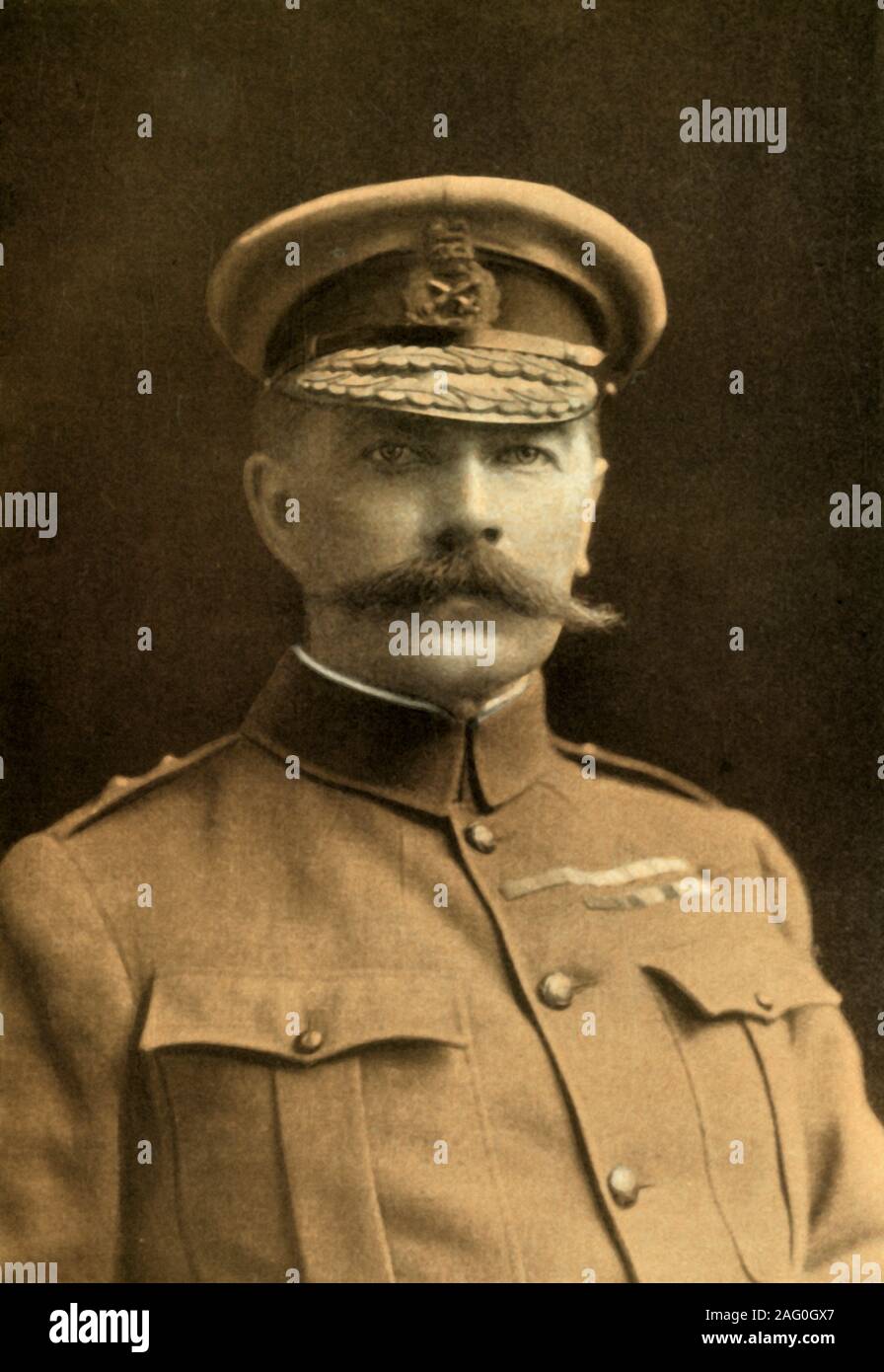 'Major-General Walter Kitchener", 1902. Friedrich Walter Kitchener (1858-1912), britischer Soldat und kolonialen Administrator, Bruder von Lord Kitchener Oberbefehlshaber der Truppen in Südafrika, wurde an die Mitarbeiter von Sir Redvers Buller ernannt und nahm teil in versucht Ladysmith im Zweiten Burenkrieg zu entlasten. Von "Südafrika, Transvaal Krieg, Vol. VII", von Louis Creswicke. [Der Caxton Publishing Co., London, 1902] Stockfoto