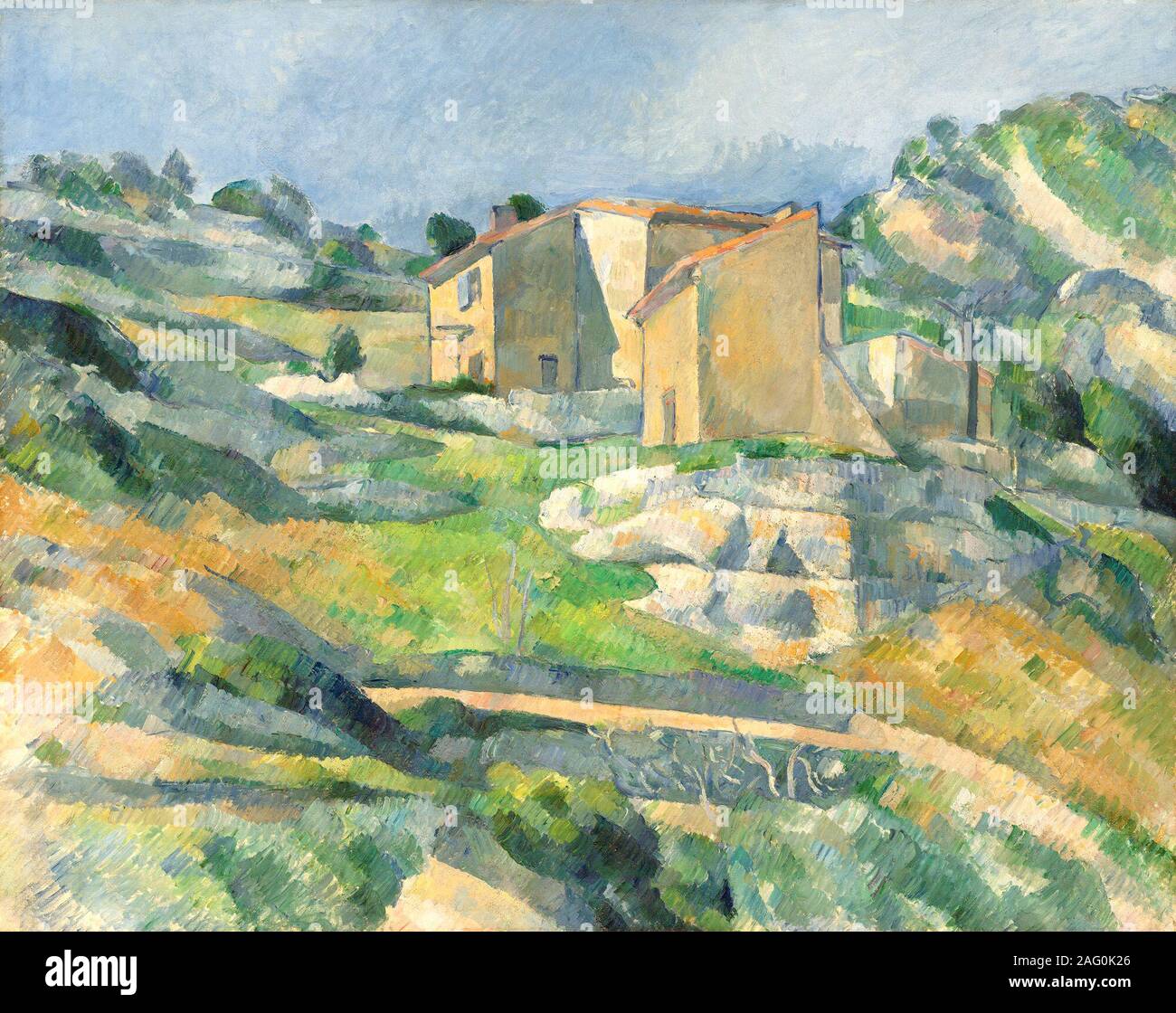 Paul Cézanne (Französisch, 1839 - 1906), die Häuser in der Provence: Die riaux Tal in der Nähe von L'Estaque, C. 1883, Öl auf Leinwand, Sammlung von Herrn und Frau Paul Mellon 1973.68.1 Stockfoto