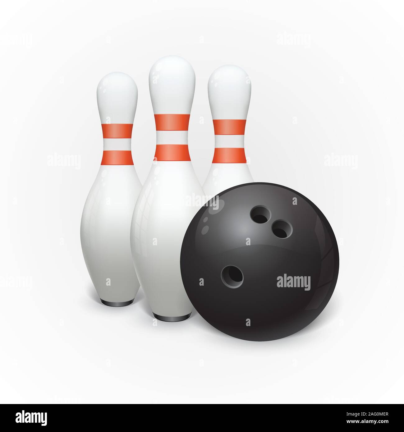 Bowling Ball und Kegeln. Vector Illustration Stock Vektor