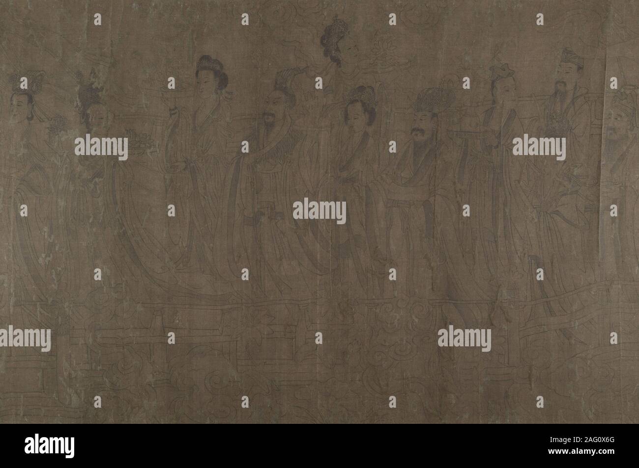 Fünf Fürsten bei Neujahrsempfang. Im Stil von Wu Zongyuan (Chinesisch, gestorben 1050). Stockfoto