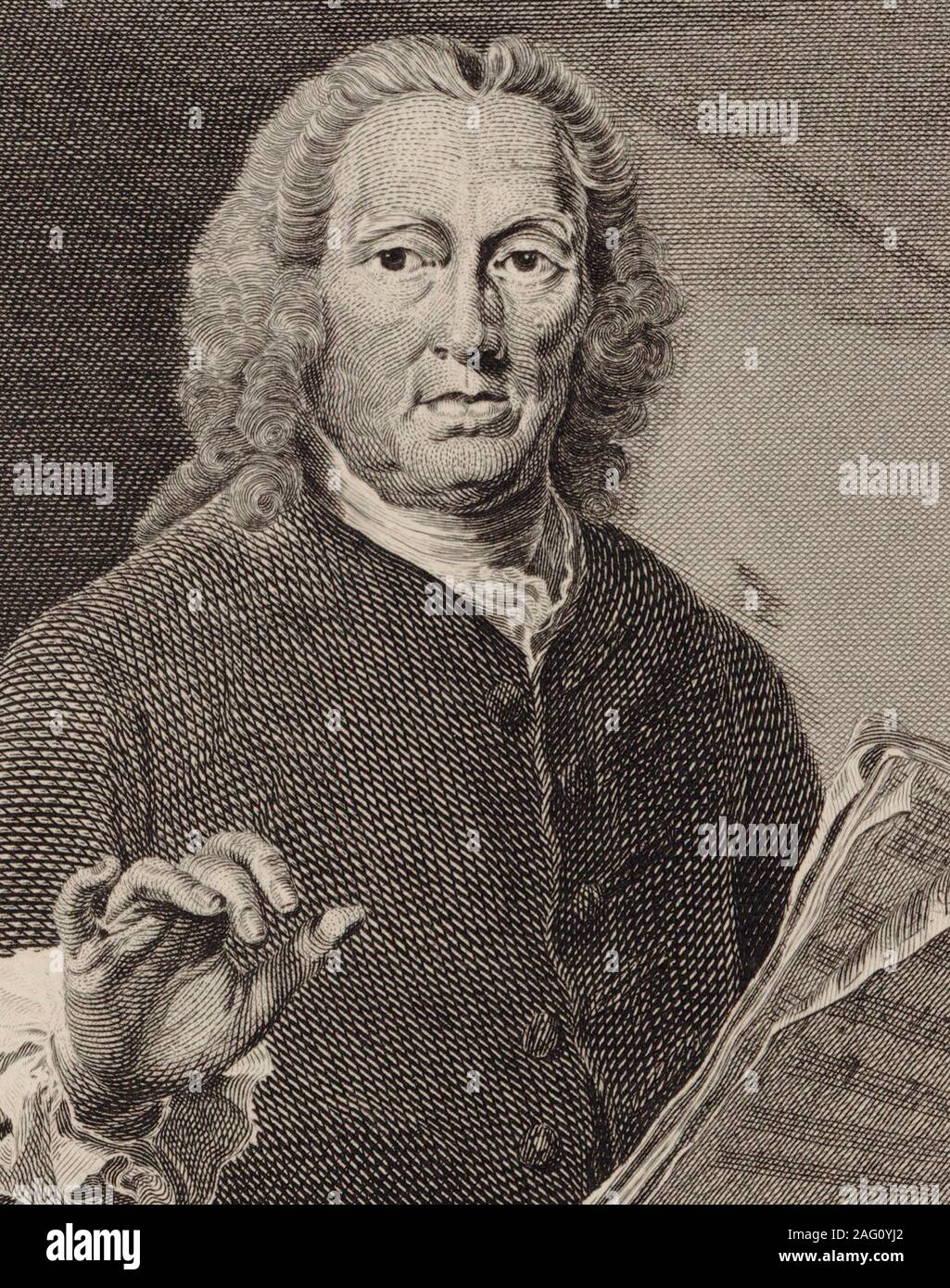 Portrait der Sänger und Komponist Richard Leveridge (1670-1758), 1793. Private Sammlung. Stockfoto