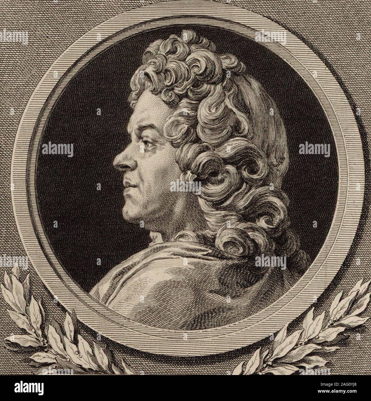 Portrait des Komponisten Jean-Baptiste Lully (1632-1687), 1770. Private Sammlung. Stockfoto