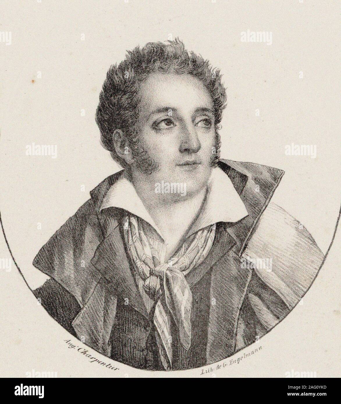 Portrait des Komponisten Fran &#xe7; ois Charles Mansui (1785-1847). Private Sammlung. Stockfoto