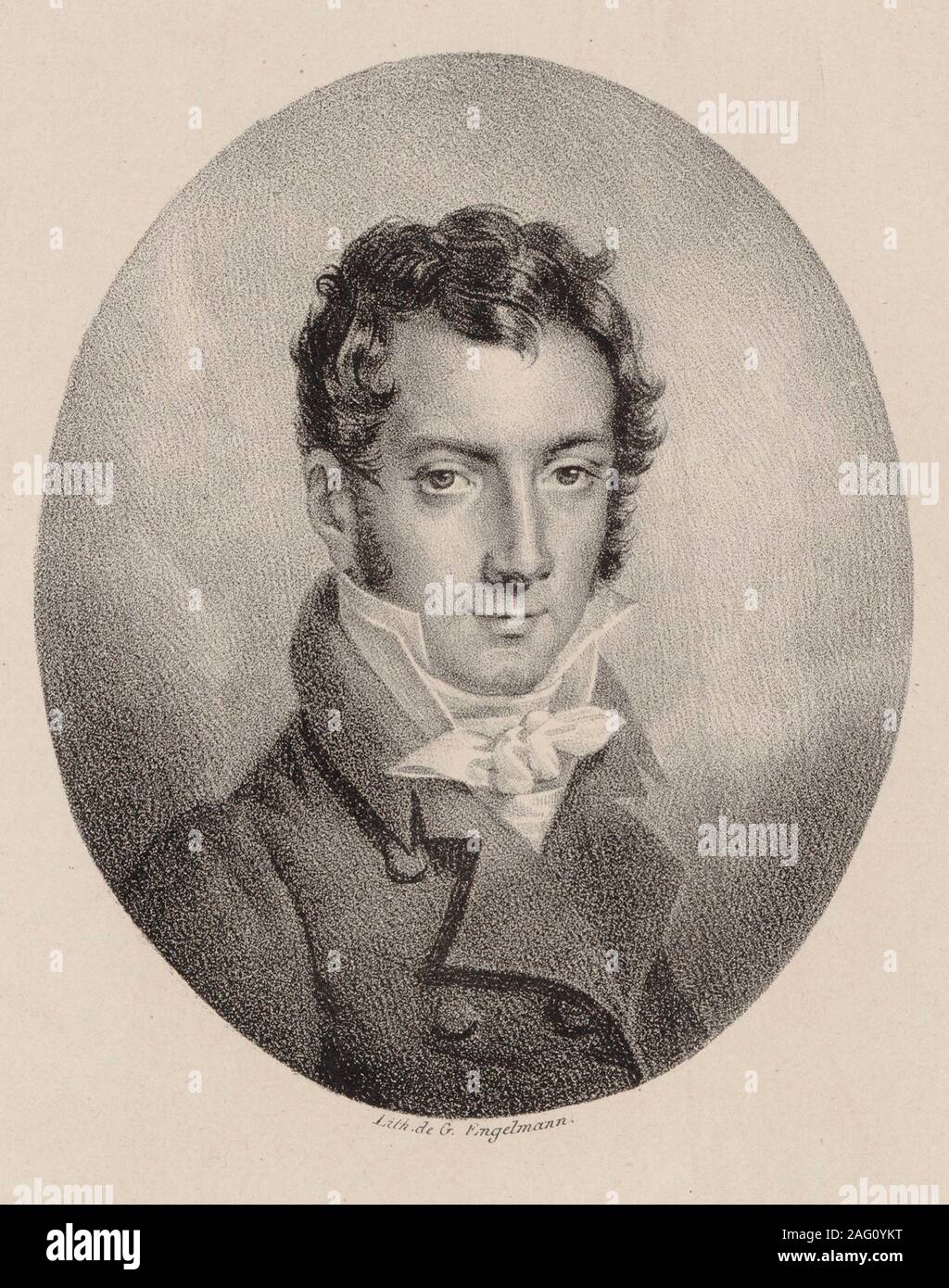 Porträt des Violinisten und Komponisten Josef Mayseder (1789-1863). Private Sammlung. Stockfoto