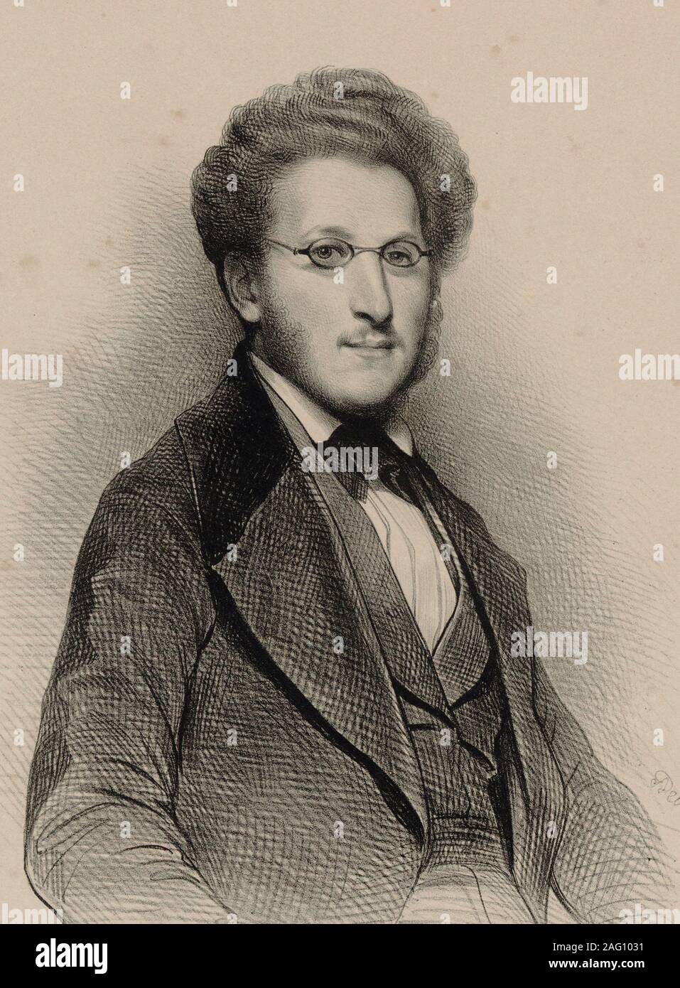 Porträt des Violinisten und Komponisten Heinrich Panofka (1807-1887), 1840. Private Sammlung. Stockfoto