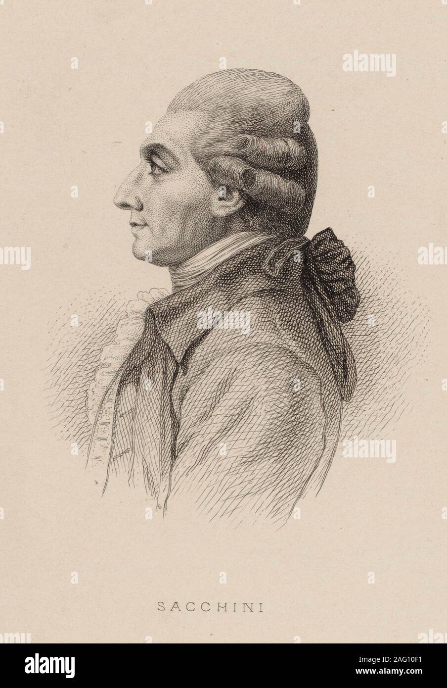 Portrait des Komponisten Antonio Sacchini (1730-1786), 1870. Private Sammlung. Stockfoto