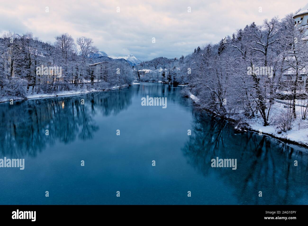 Winterlandschaft in den Alpen, Bayern Deutschland Stockfoto