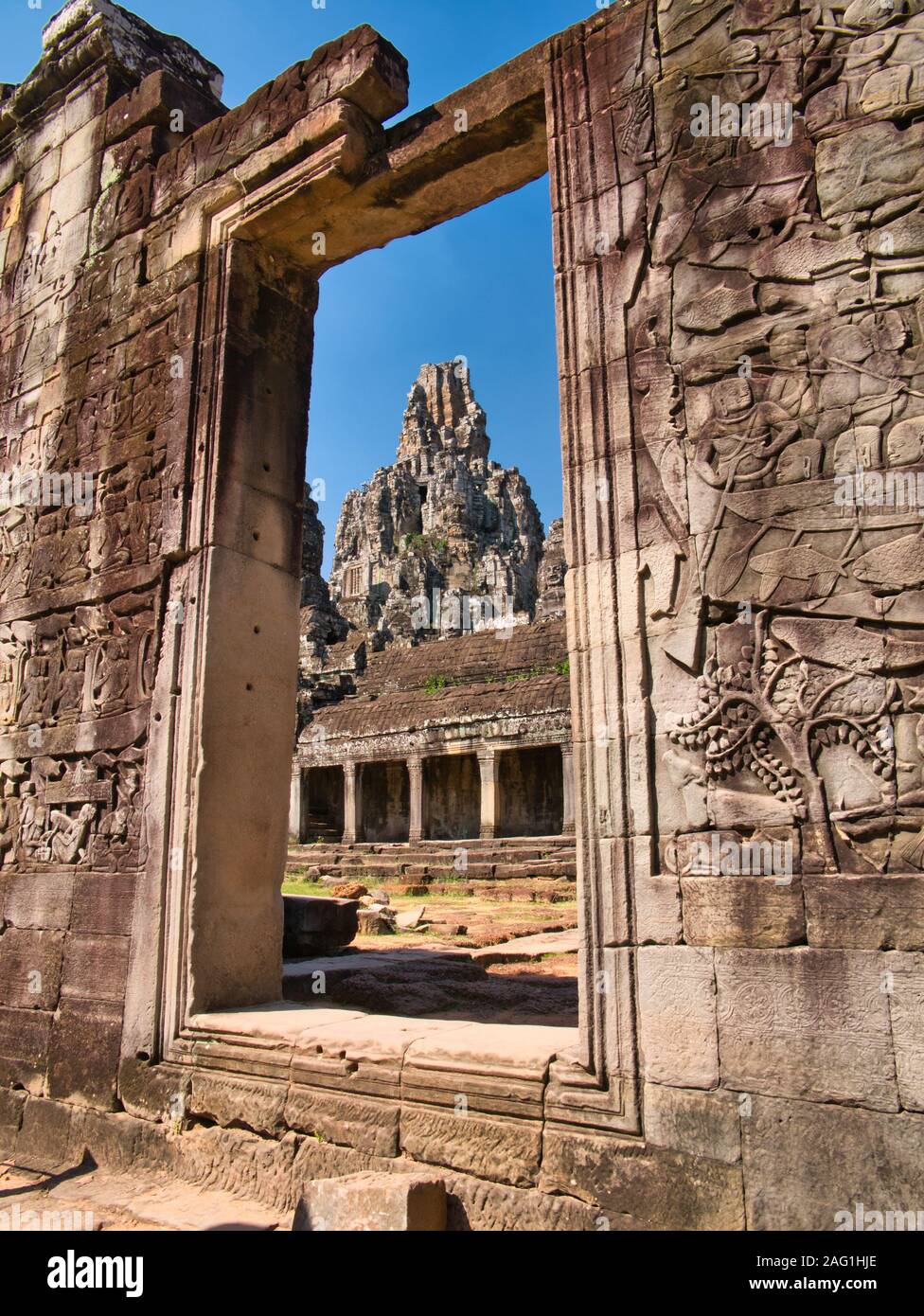 Tempel Ruinen am alten Standort der Khmer von Angkor Thom in der Nähe von Siem Reap in Kambodscha. Stockfoto